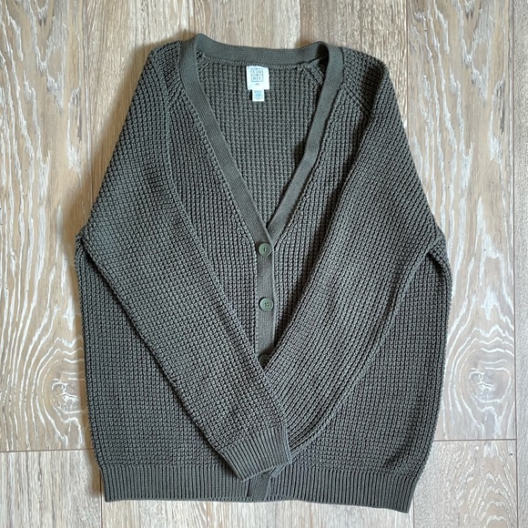 Olive Green Oversized Cardigan - Picture 1 of 3
